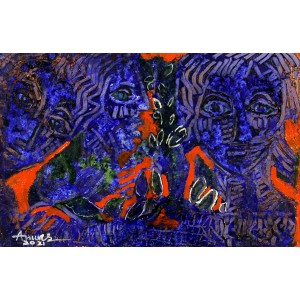 Anwar Maqsood, 13 x 20 Inch, Acrylic on Paper, Figurative Painting, AC-AWM-005